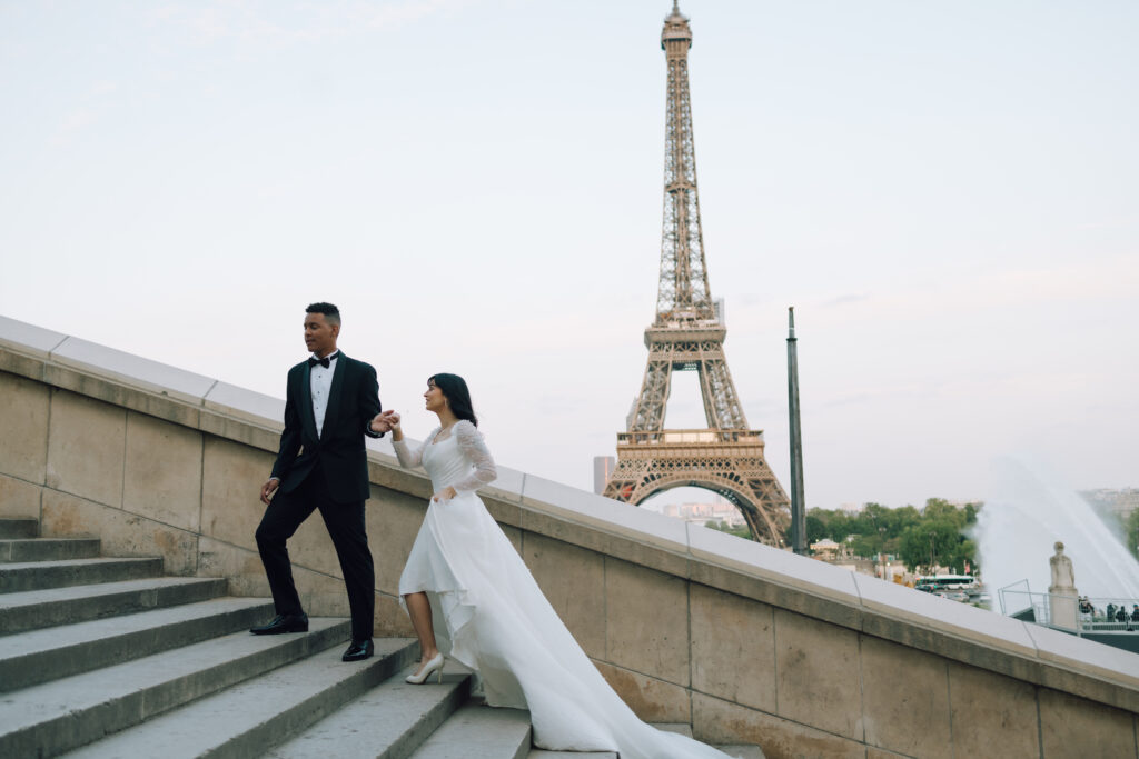 A Magical Elopement in Paris ft. the Louvre, Arc de Triomphe, and Eiffel Tower couples photos from an international elopement photographer