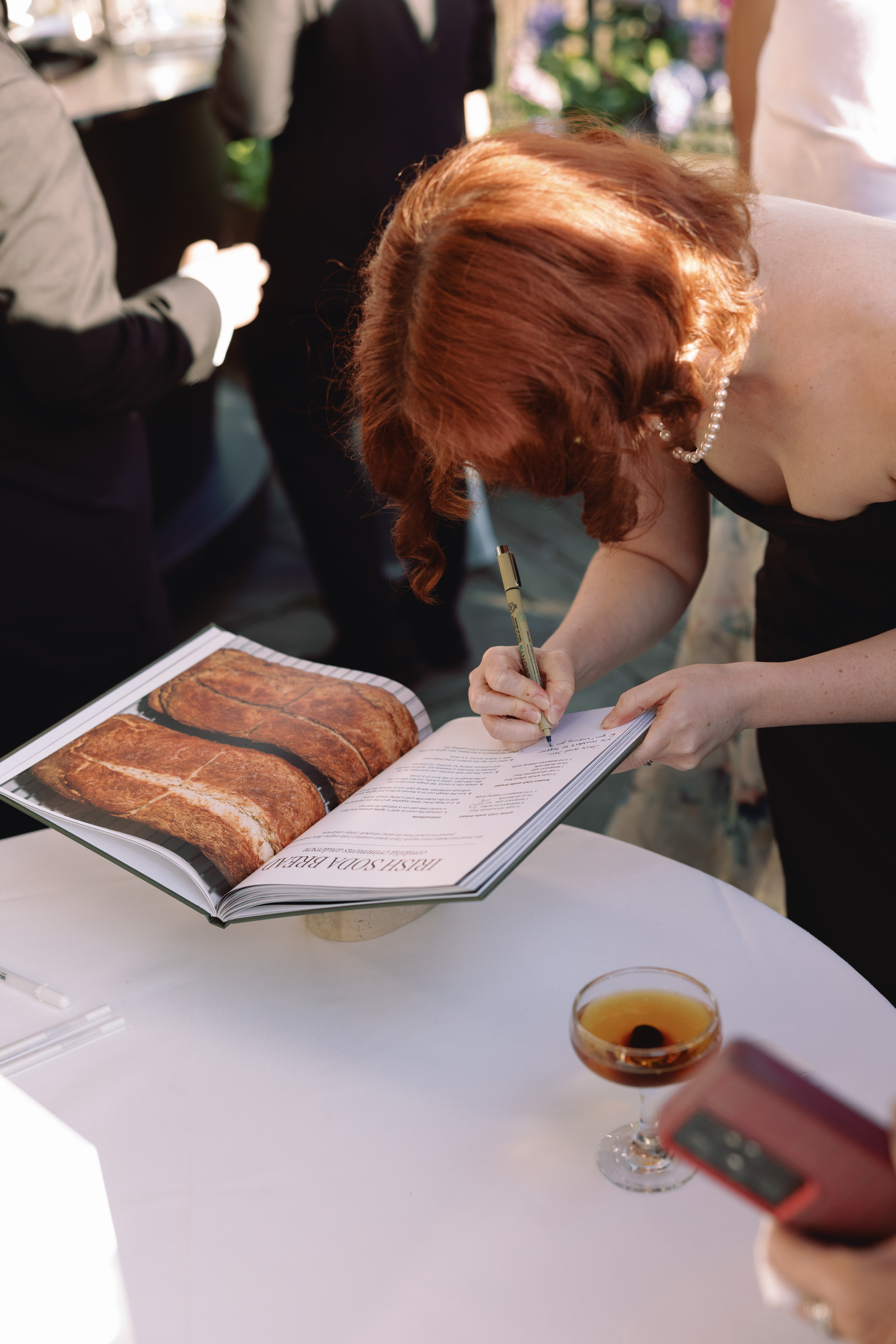 Guest book featuring handwritten family recipes
