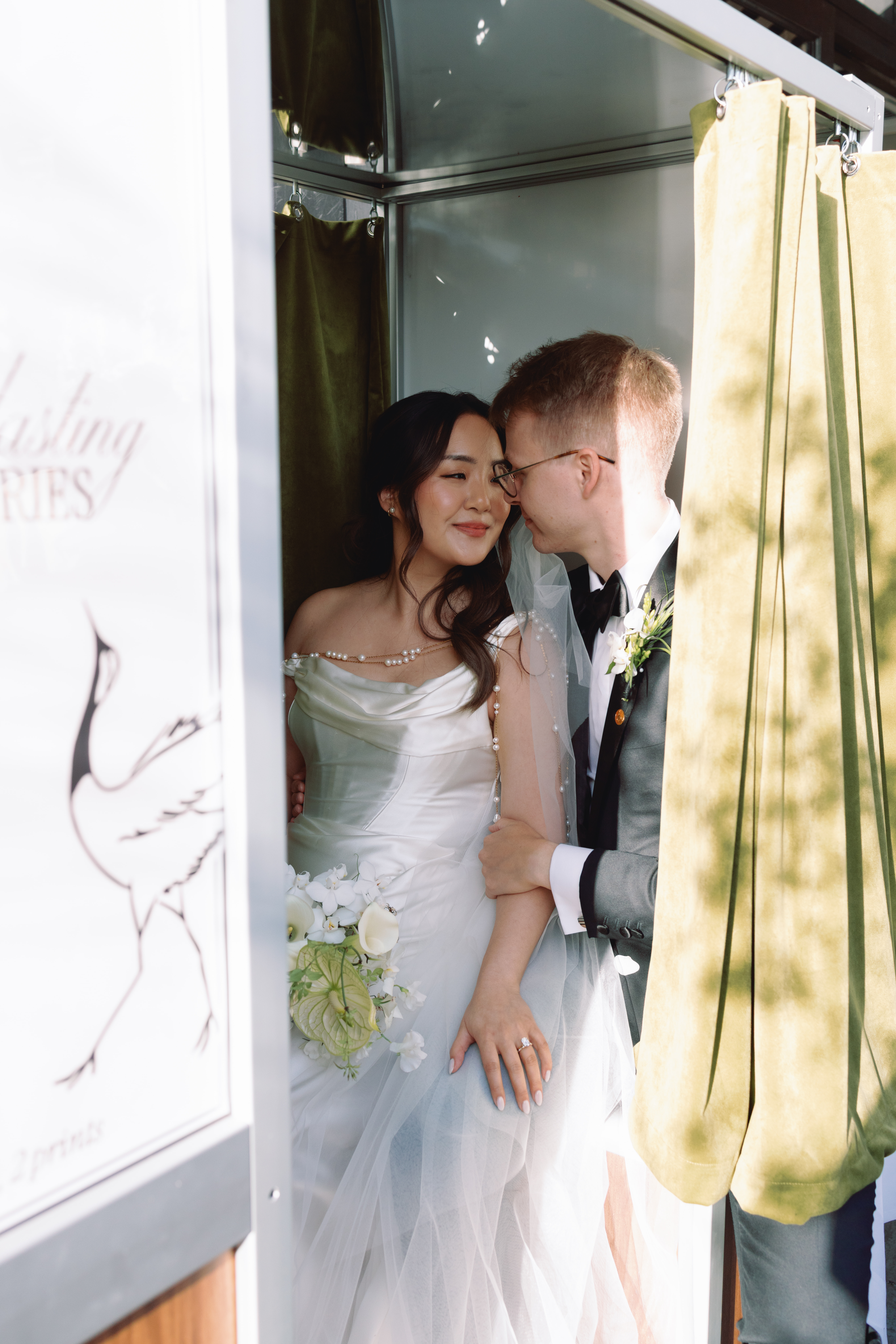 Photobooth candid moments during cocktail hour 