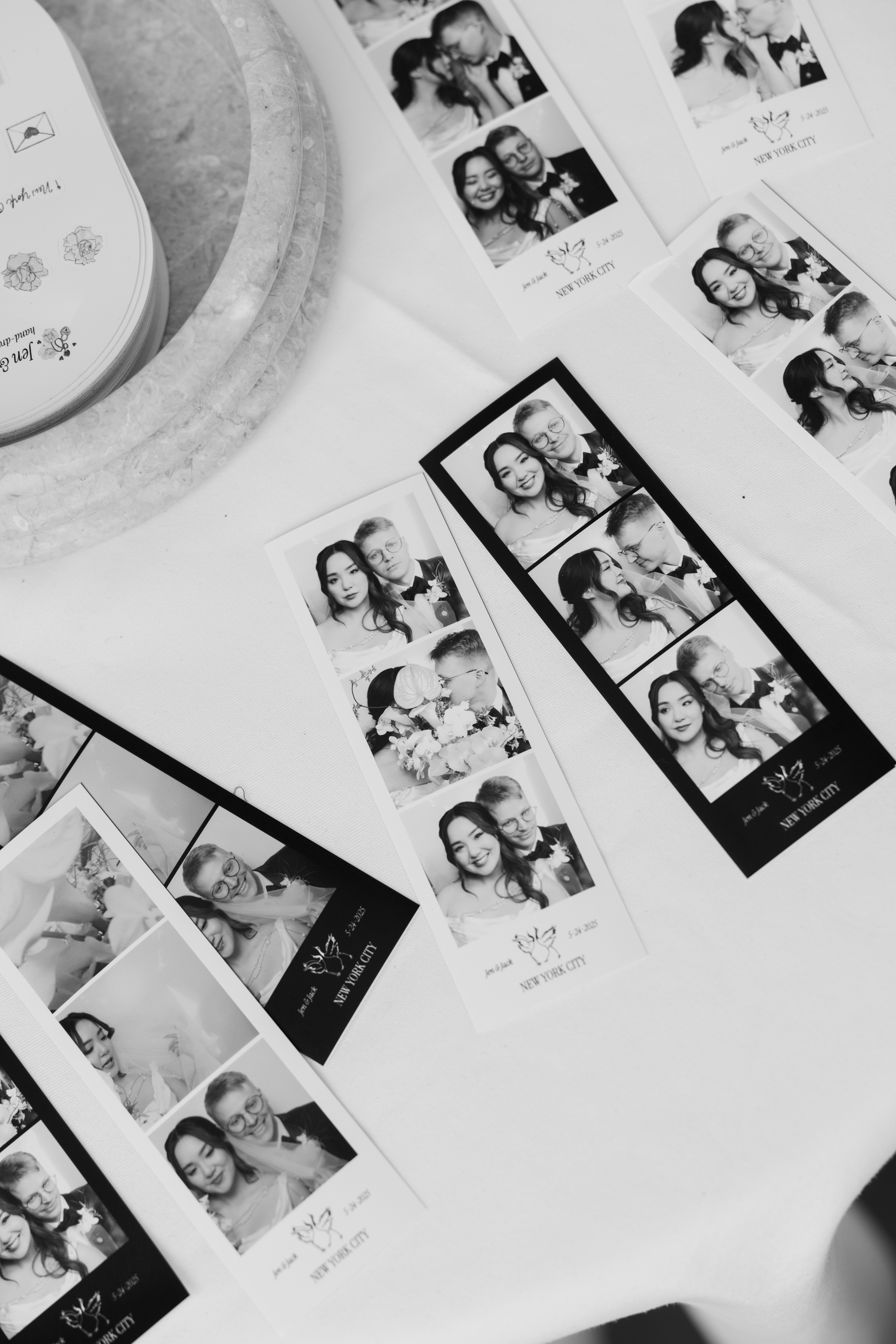 Photobooth candid moments during cocktail hour 