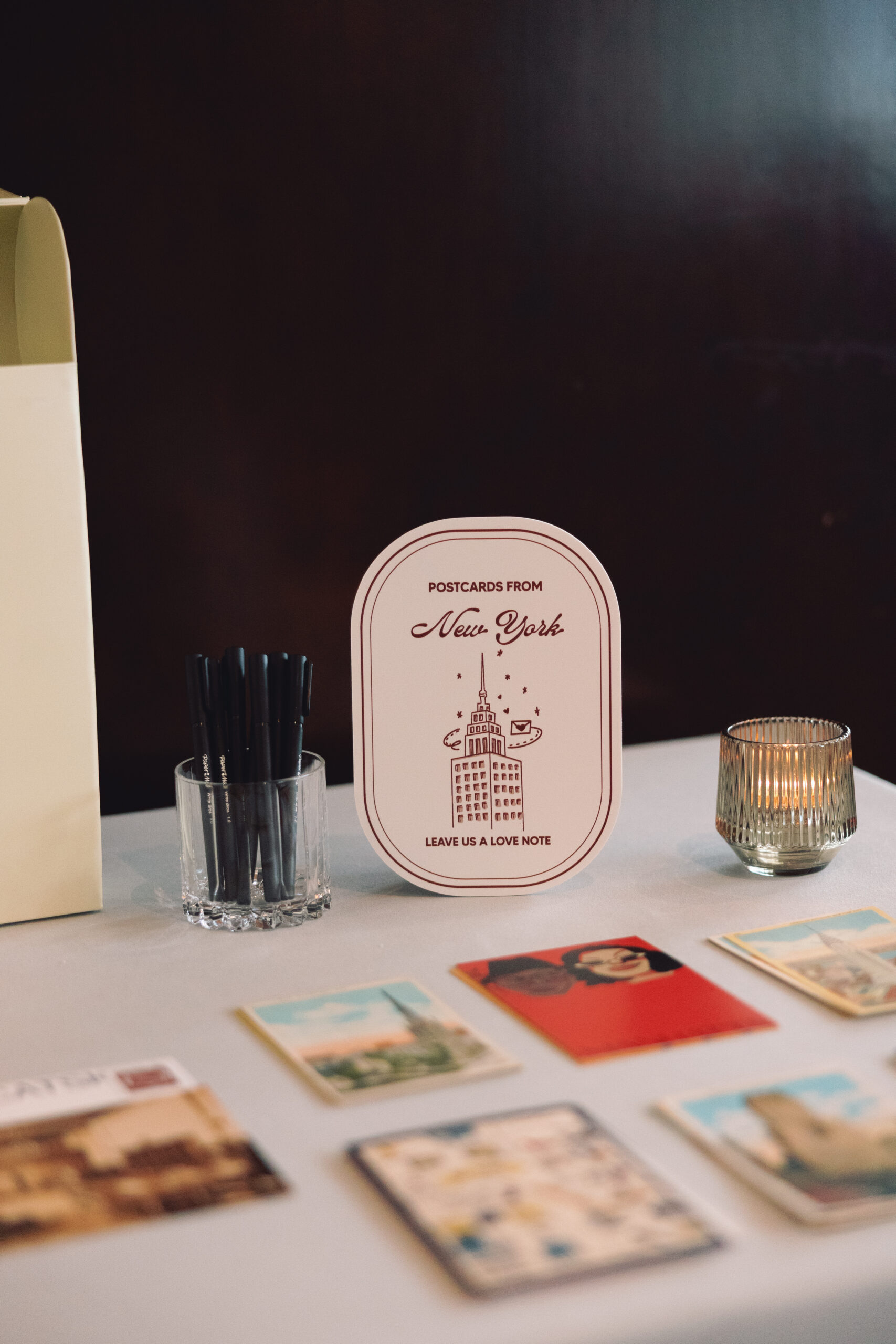 wedding ceremony at Manhatta overlooking the river