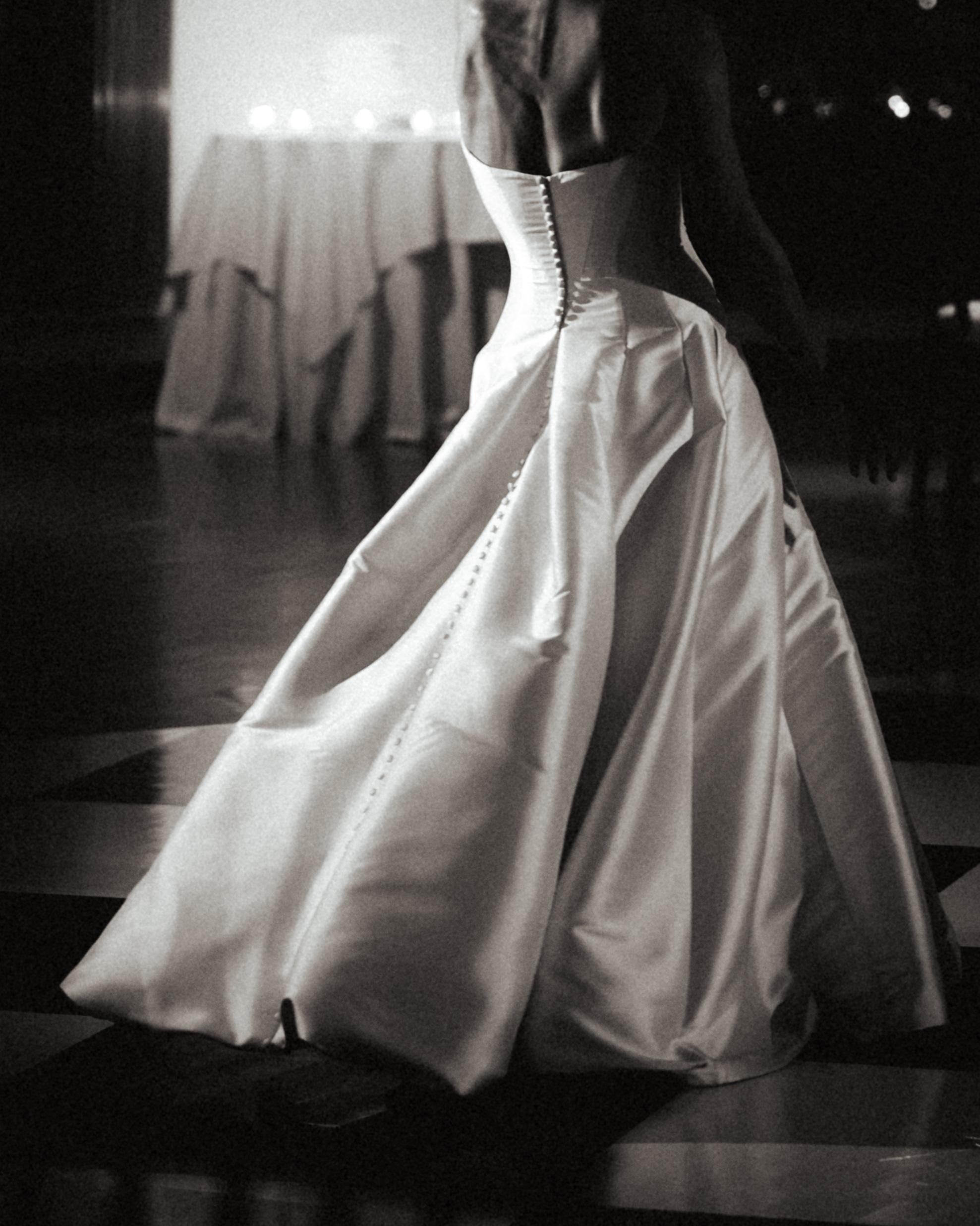 Private last dance with bride and groom alone under twinkle lights in New York City