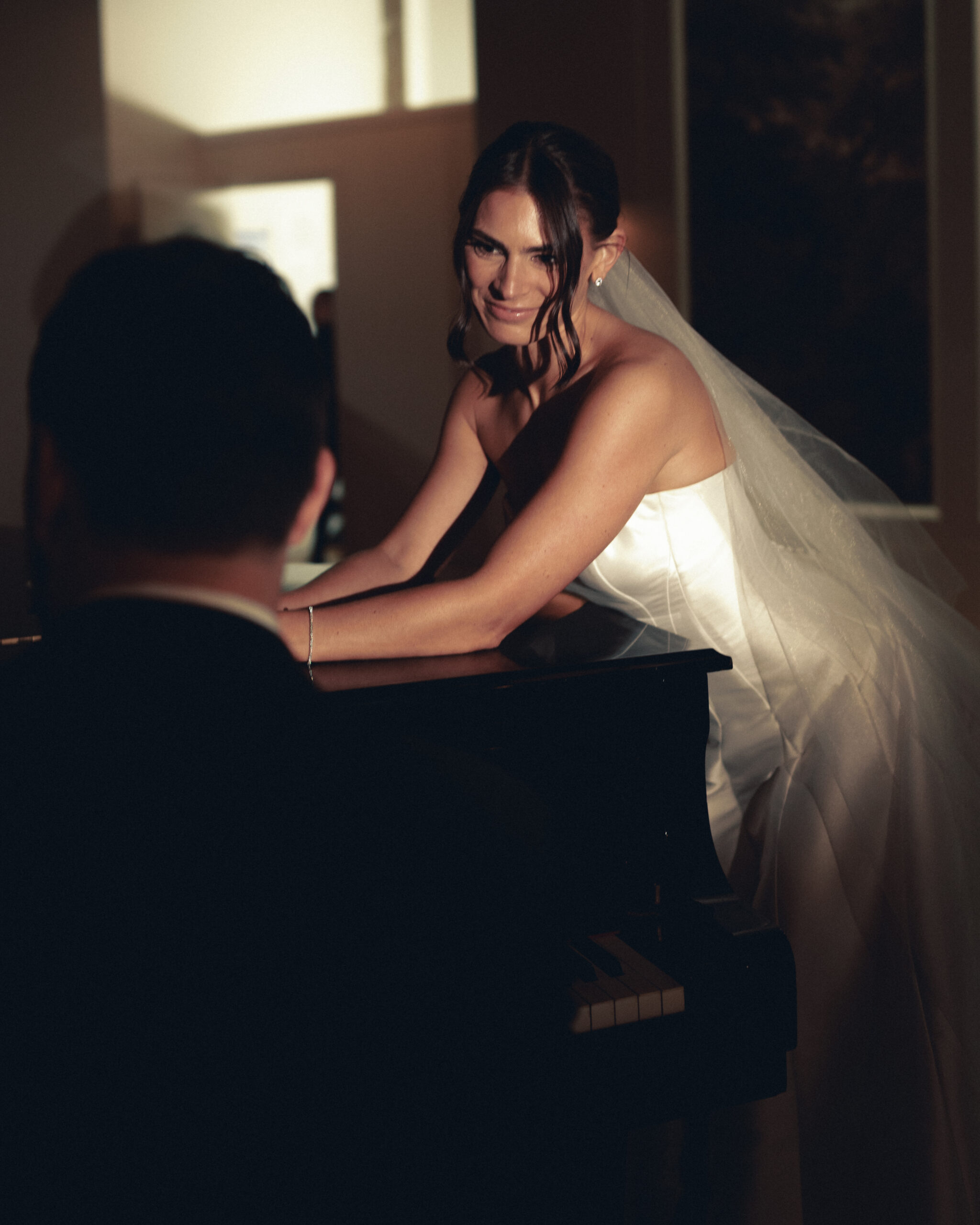 elegant bride and groom portraits in Brooklyn, NY Liberty Warehouse 