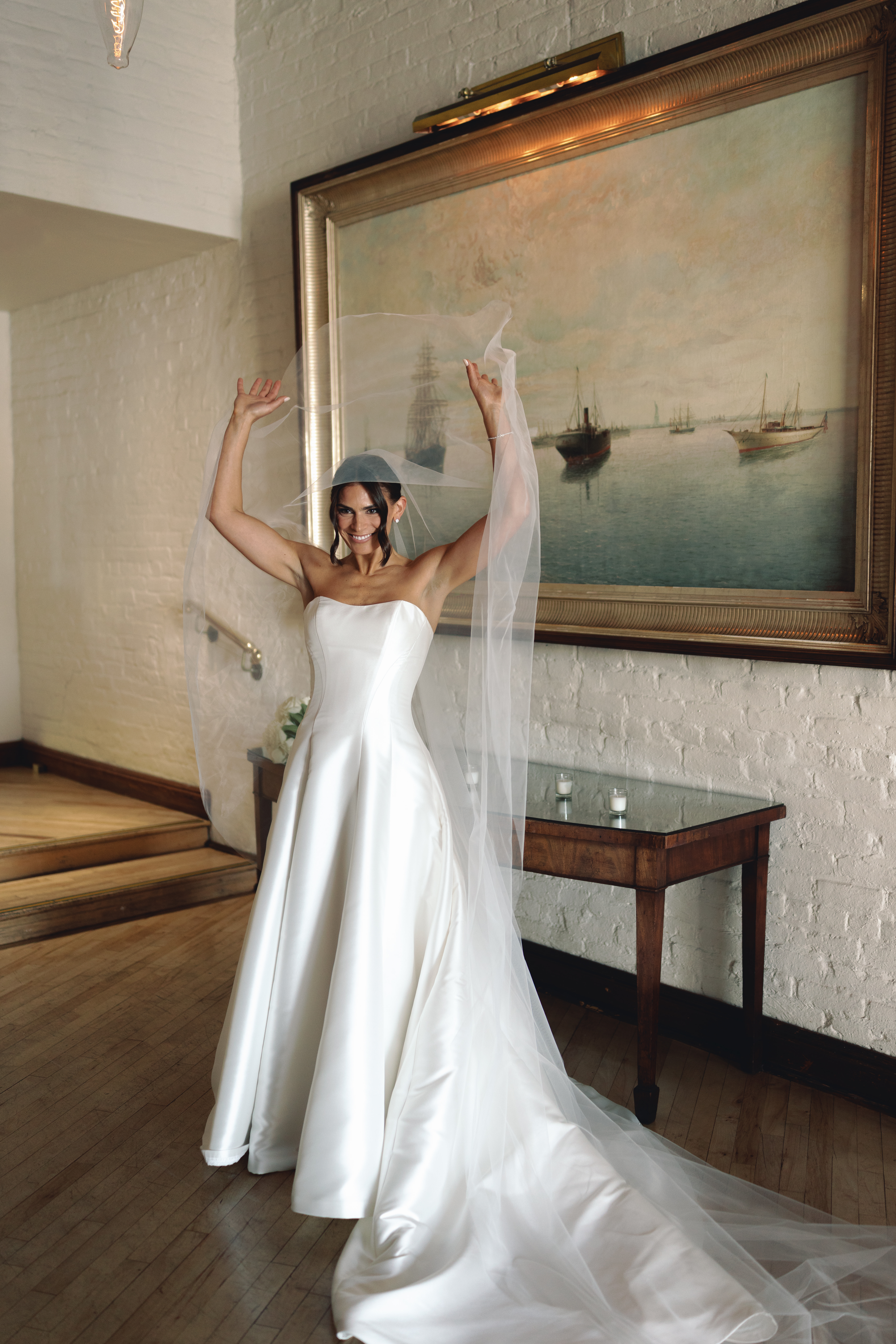 Bride’s gown from Park Avenue Bridals in natural window light in NYC