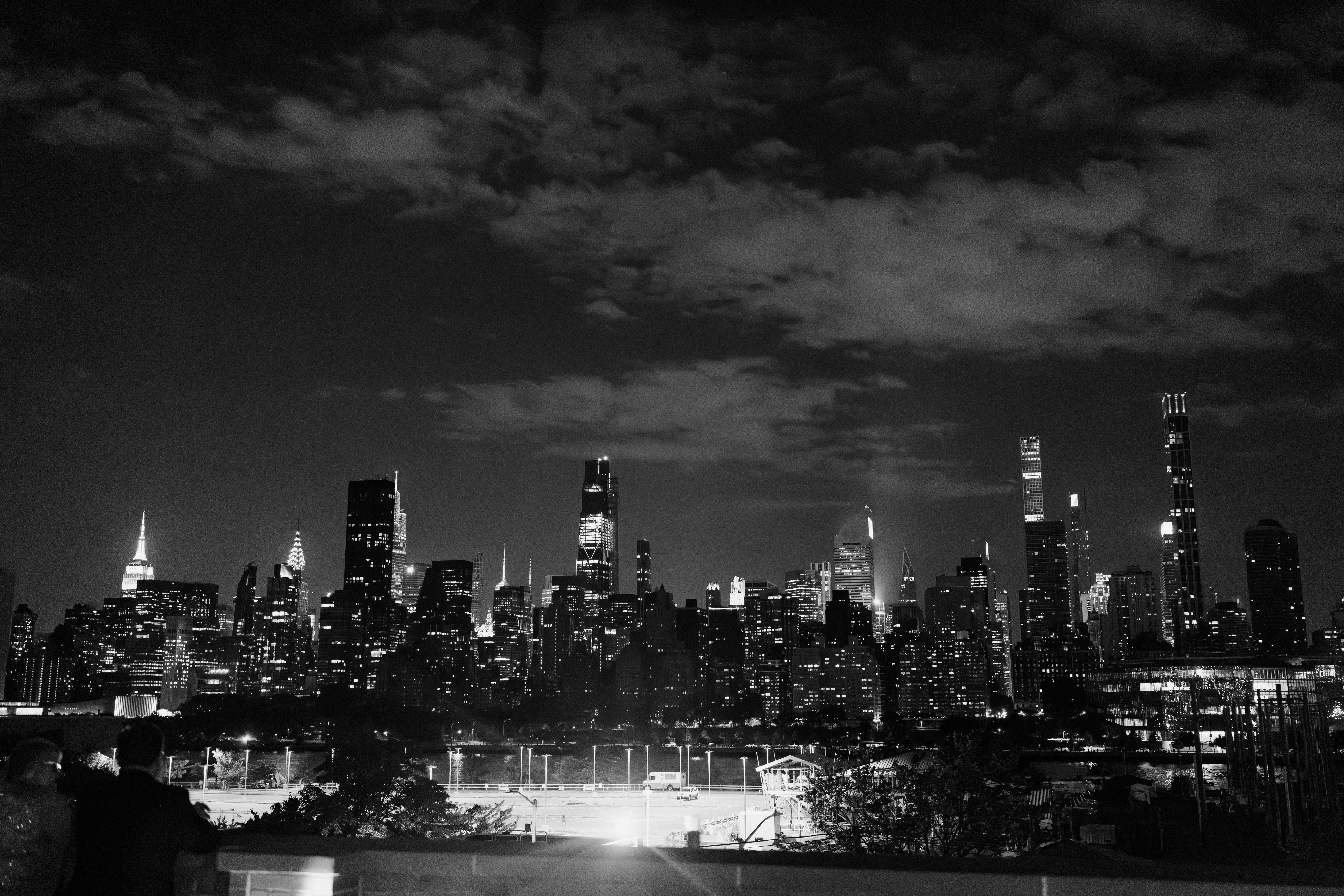 The Bordone in Long Island City with panoramic Manhattan skyline views at night
