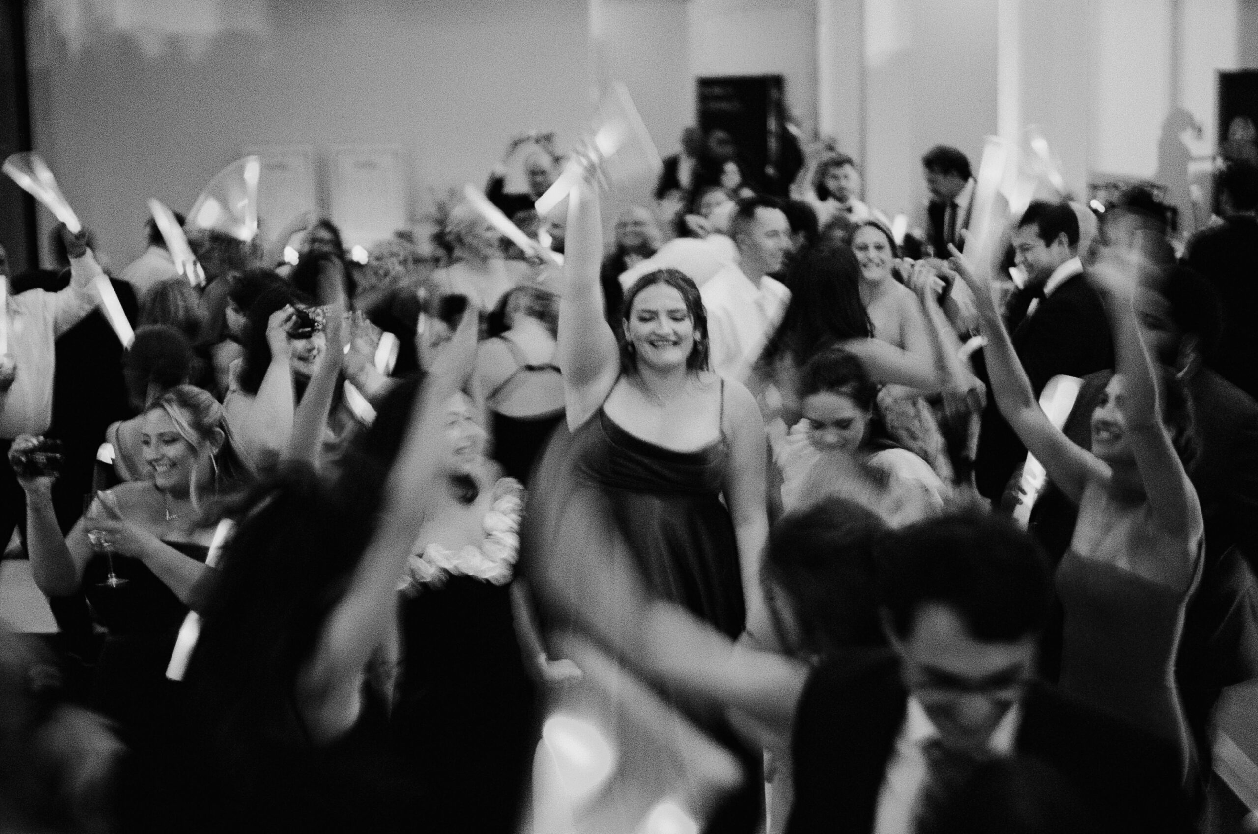 Checkered dance floor with disco ball overhead